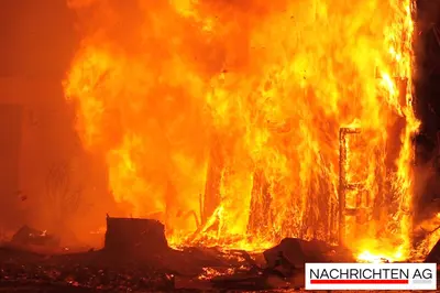 Feuerinferno in Wallhausen: Müllberge stehen in Flammen!