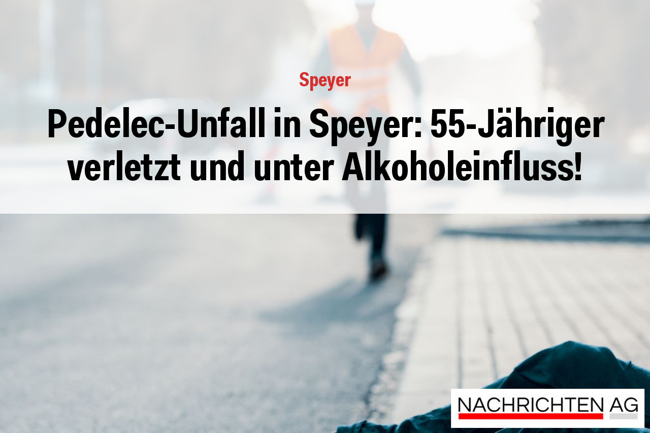 Pedelec-Unfall in Speyer: 55-Jähriger verletzt und unter Alkoholeinfluss!