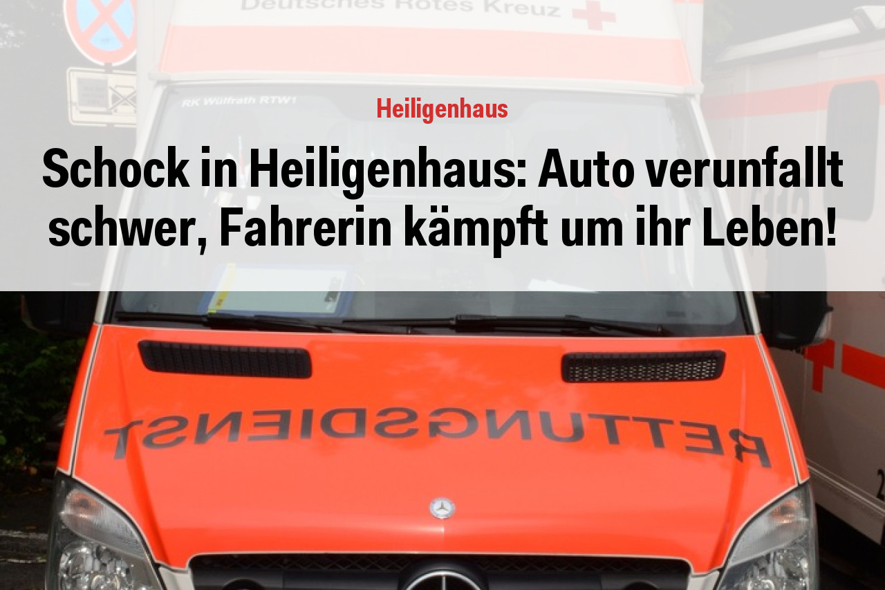 Schock in Heiligenhaus: Auto verunfallt schwer, Fahrerin kämpft um ihr Leben!