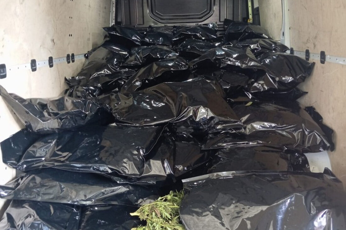 Polizei stoppt Kleintransporter auf A43 bei Dülmen, entdeckt über 300 kg Cannabis und nimmt den Fahrer fest.