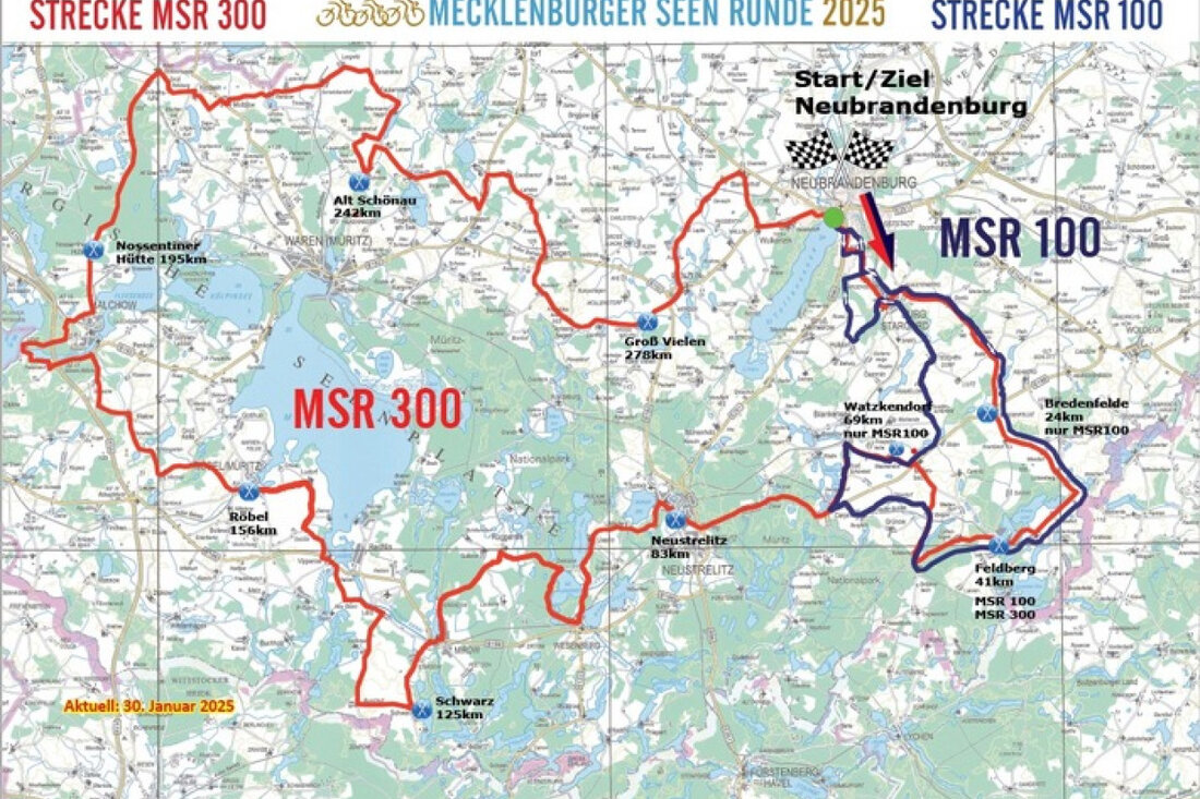 Die Polizei Neubrandenburg informiert über Verkehrshinweise zur Mecklenburger Seenrunde (MSR) am Wochenende. Achten Sie auf Radfahrer!