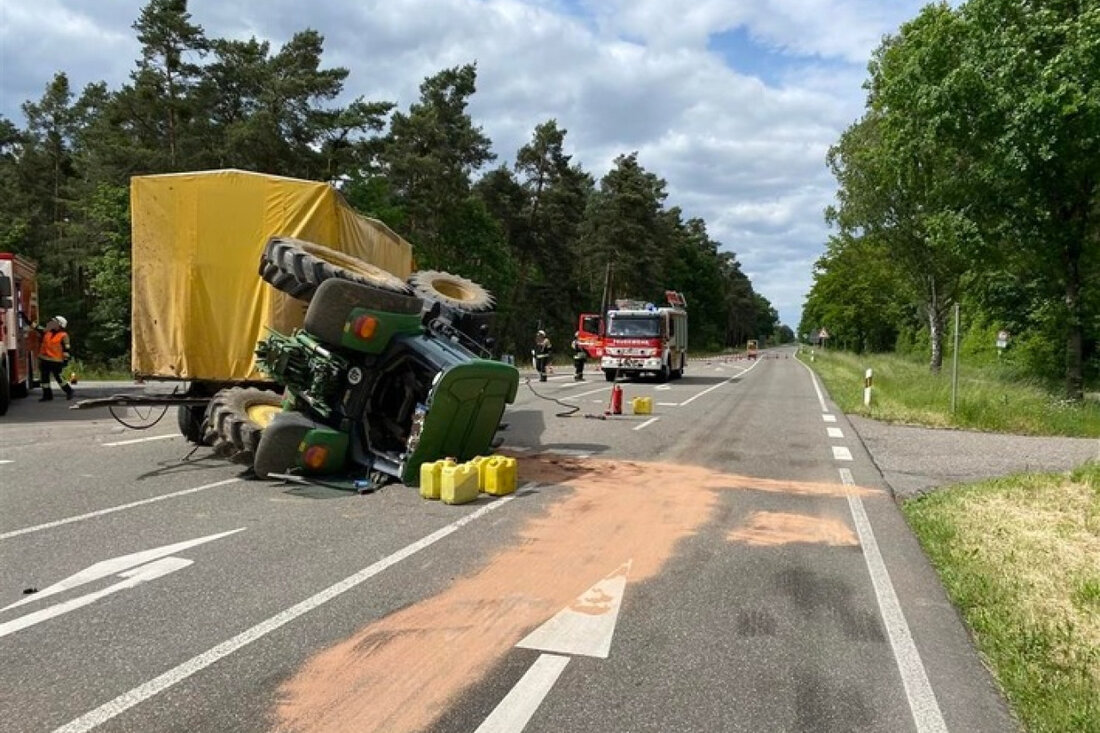Am 27. Mai kippte ein Traktor auf der L529 bei Haßloch nach einem Unfall, verursacht durch Unachtsamkeit. Sachschaden: 30.000 Euro.