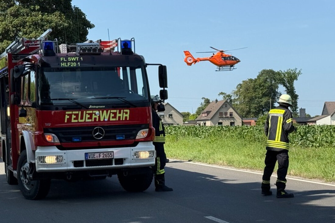 Bei einem schweren Verkehrsunfall in Hehler am Donnerstagnachmittag wurde ein Motorradfahrer schwer verletzt. Ein Rettungshubschrauber wurde alarmiert.
